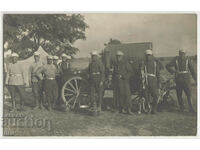 България, група военни, лагер, картичка - снимка (RPPC)