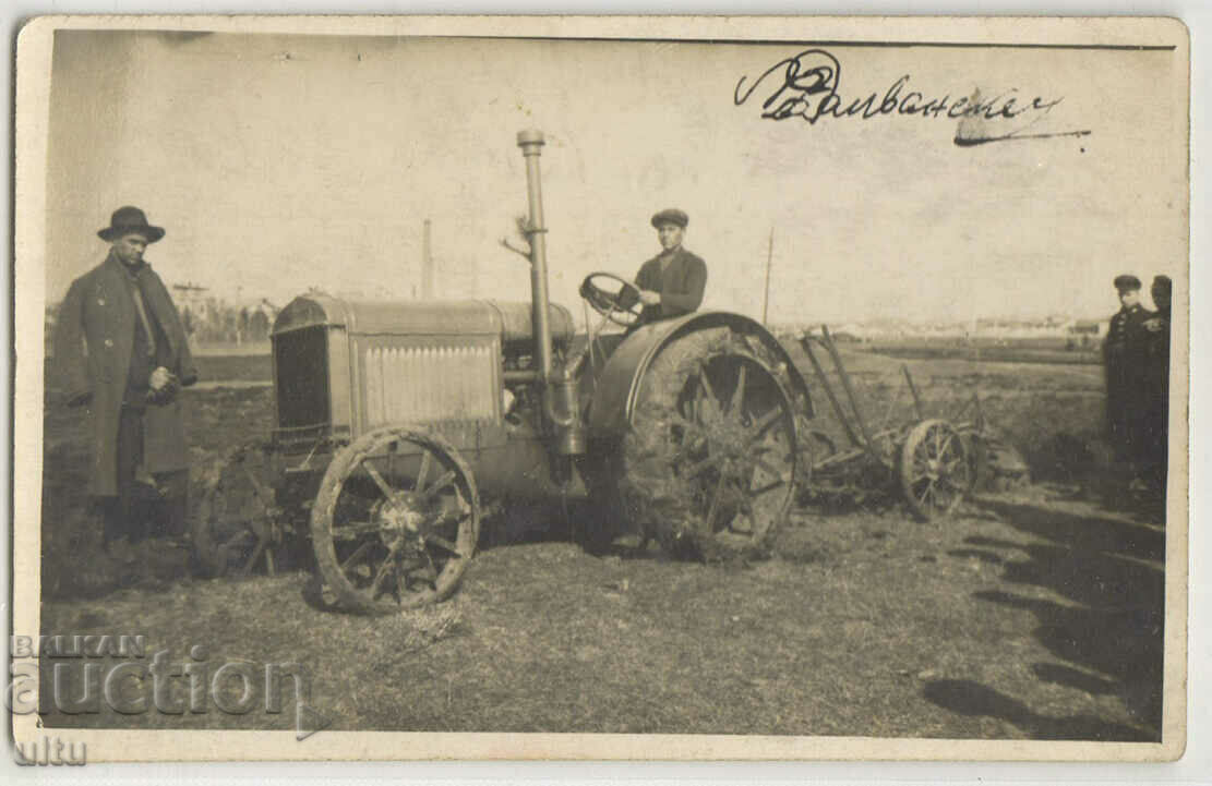 Bulgaria, Tractor and plough, 1928, Exi Jumaya