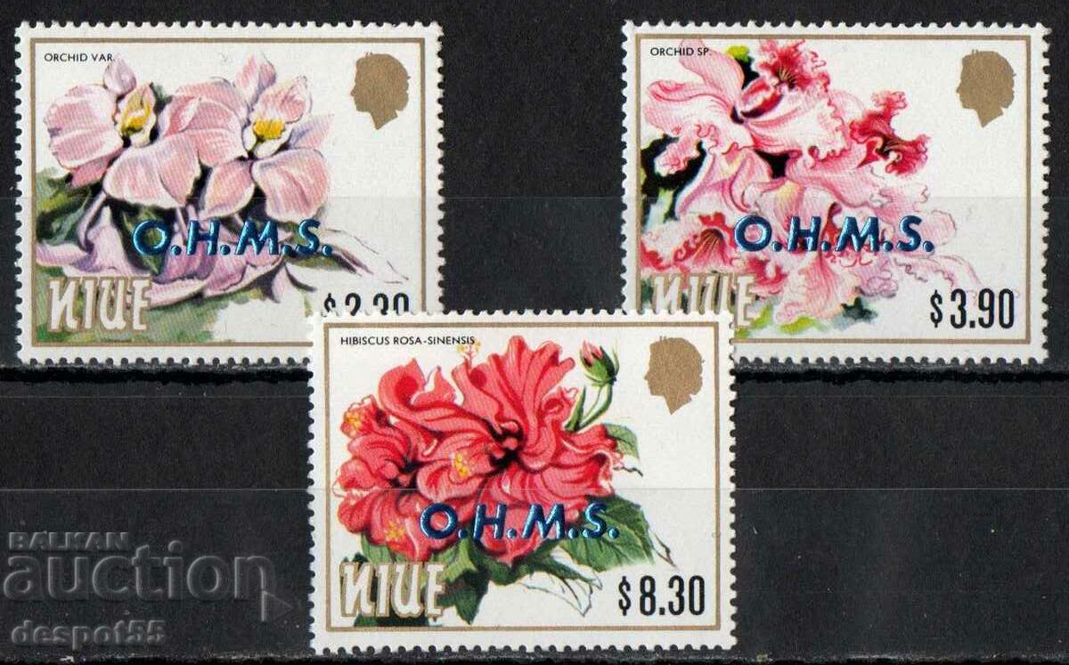 1986. Νιούε. Επίσημα γραμματόσημα - Λουλούδια. Υπερτύπωση.