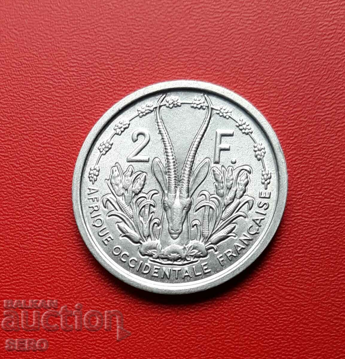 Africa de Vest Franceză-2 franci 1948-extra conservat