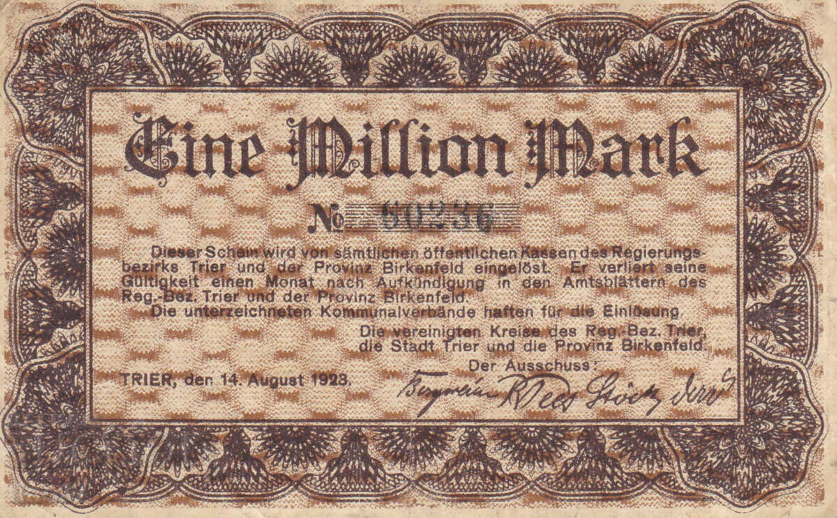 tino37- GERMANY - 1000000 MARKS - 1923- VF with price 5.90 BGN | € 3.02 tino37- GERMANY - 1000000 MARKS - 1923- VF with price 5.90 BGN | € 3.02