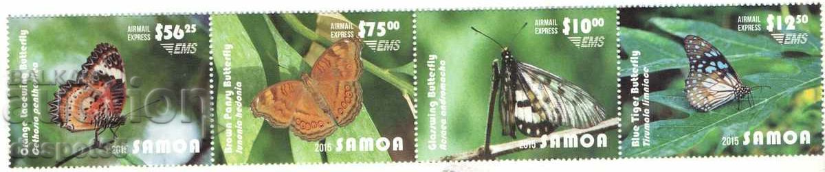 2015. Samoa. Fluturi - Fără margine albă. Bandă.