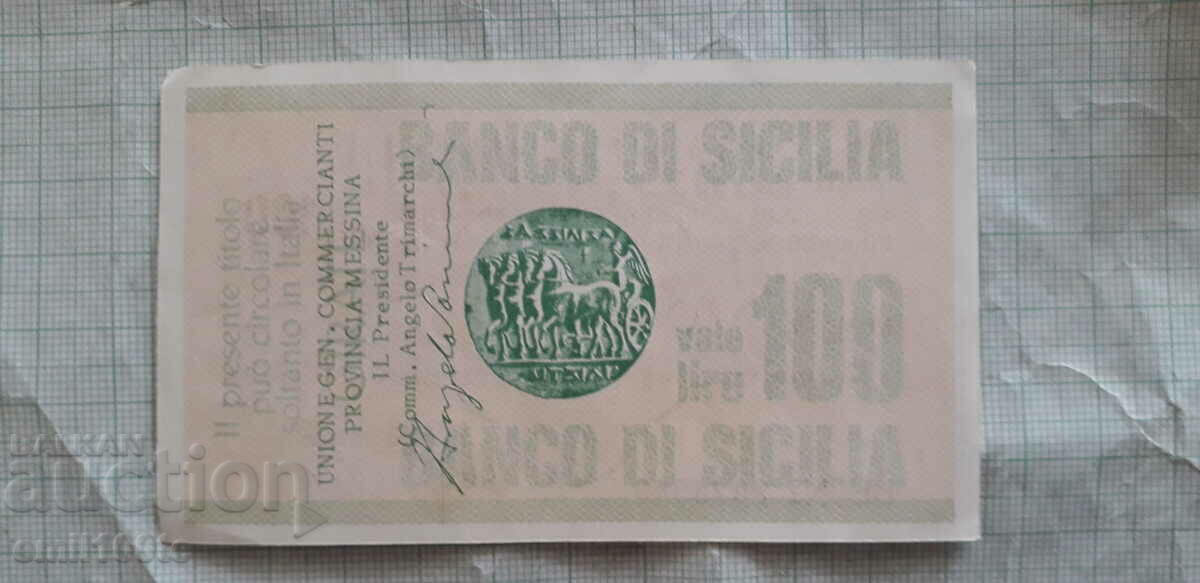 100 Lira Traveller's Bank Check Italy 1977 with price 2.00 BGN | € 1.02