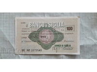 Τραπεζική επιταγή 100 λιρών, Ιταλία 1977