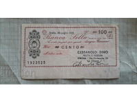 Cec bancar al călătorilor de 100 lire Italia 1976