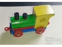 Old wooden retro toy - locomotive.
