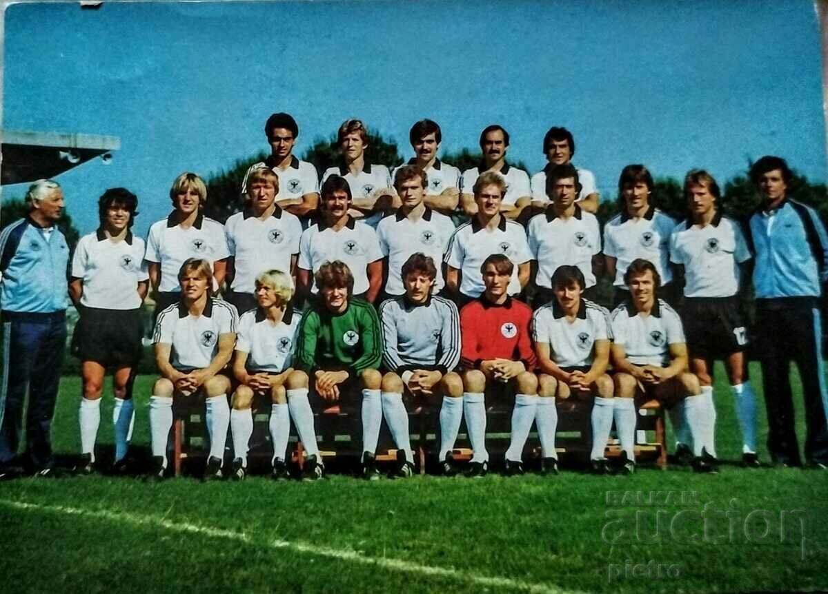 Германия Пощенска картичка - националния отбор от 1980 г. ..
