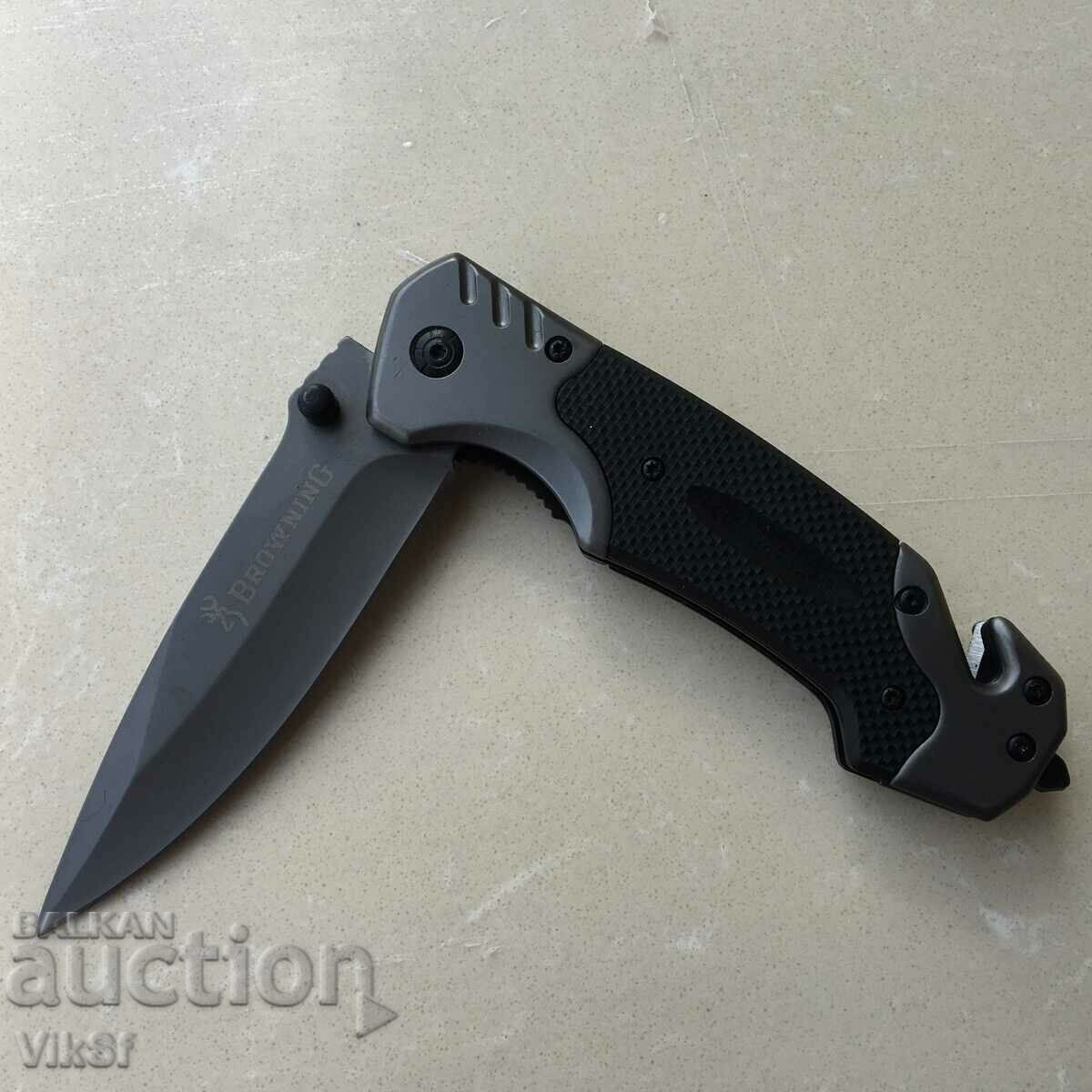 Auction Browning 95x 220 mm - folding semi-automatic knife, cutter, Auction Browning 95x 220 mm - folding semi-automatic knife, cutter,
