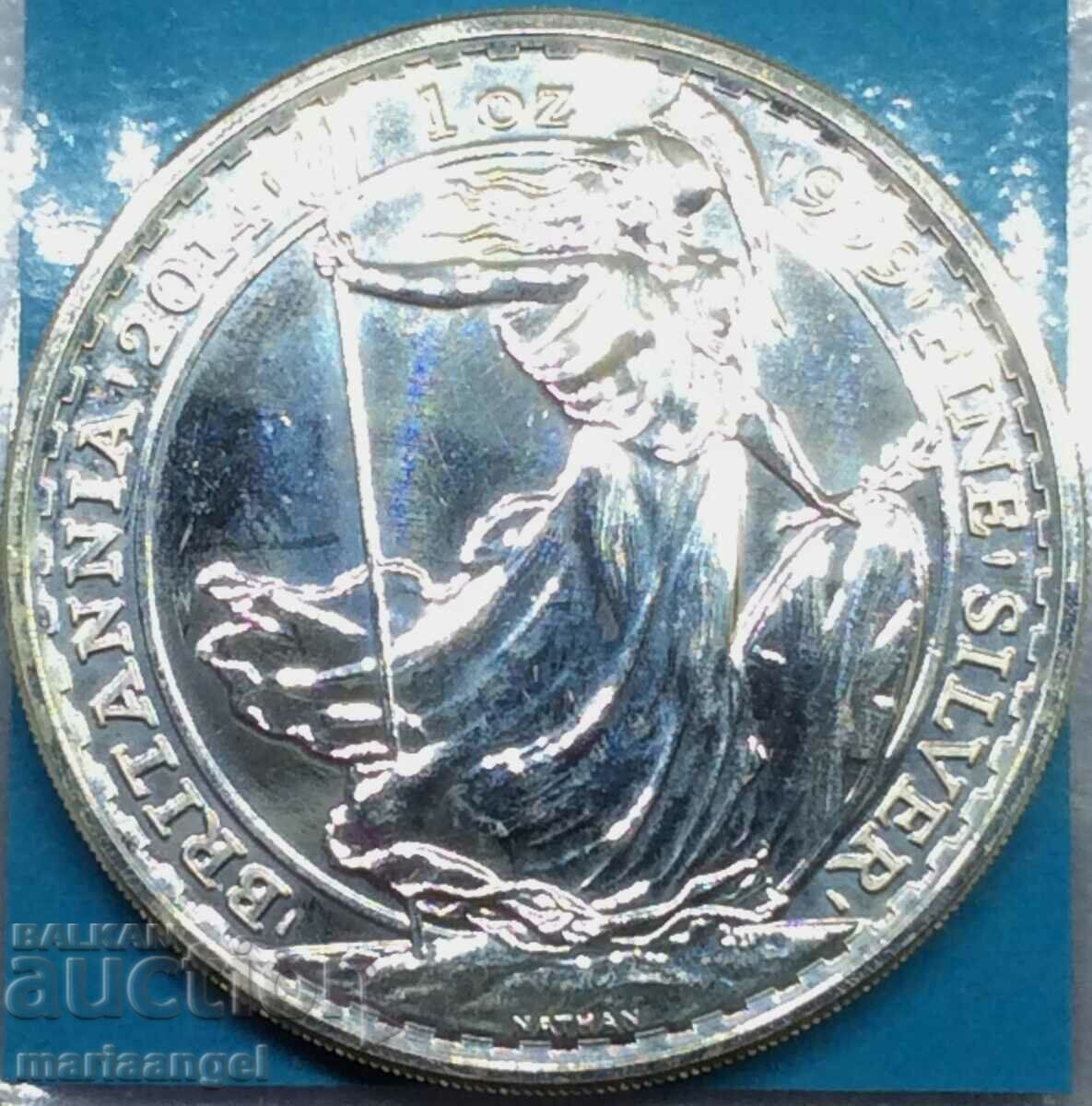 Great Britain 2 Pounds 2014 1 Oz "Britain" UNC Silver