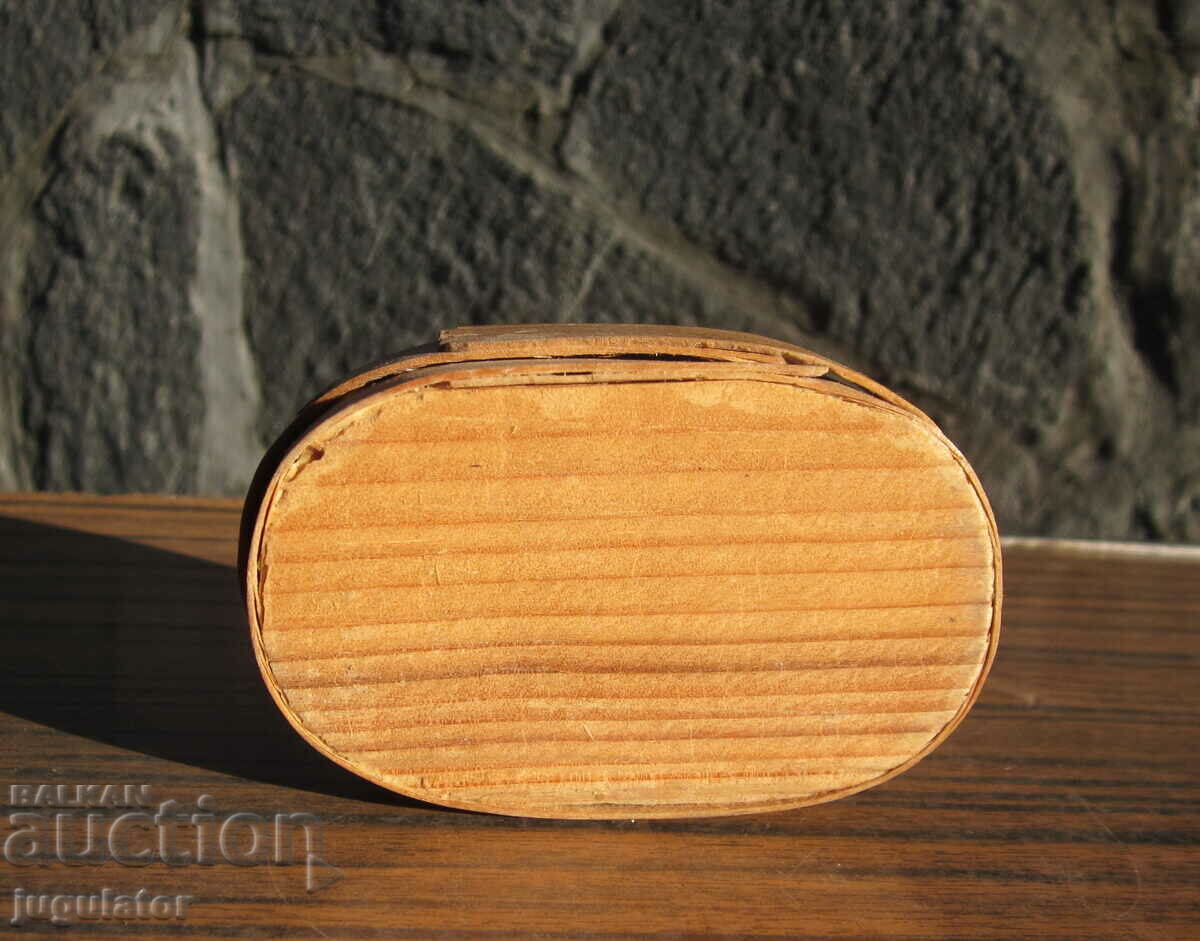 Delivery of vintage German wooden box with wax wicks and stand