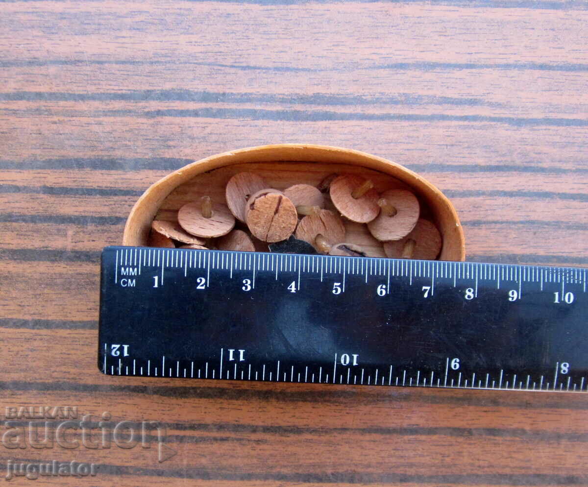 vintage German wooden box with wax wicks and stand - 7