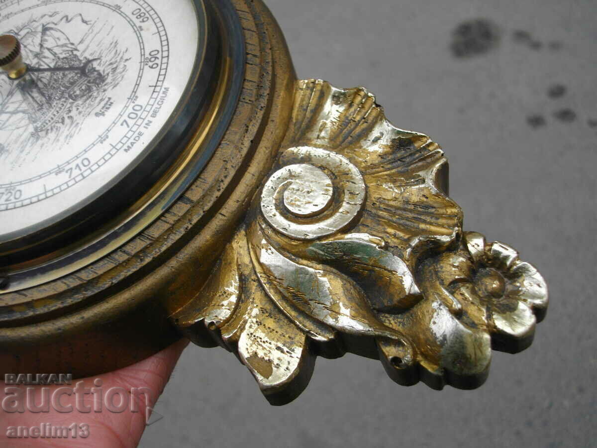 OLD BLACKWALD BAROMETER WOOD CARVING - 5 OLD BLACKWALD BAROMETER WOOD CARVING - 5