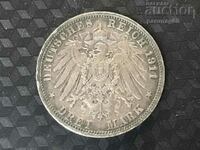 Германия 3 марки  1911 година