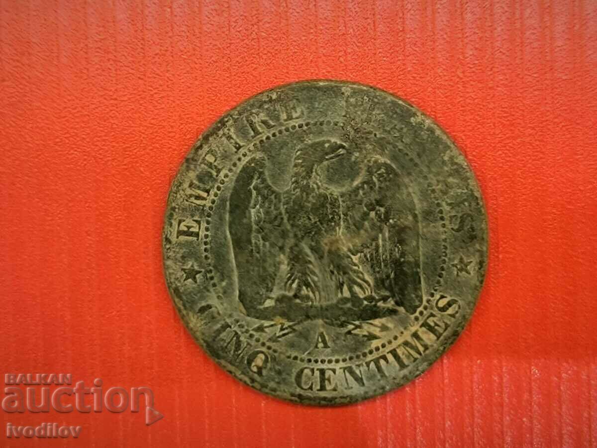 I am selling 5 centimes of Emperor Napoleon III in F-VF quality
