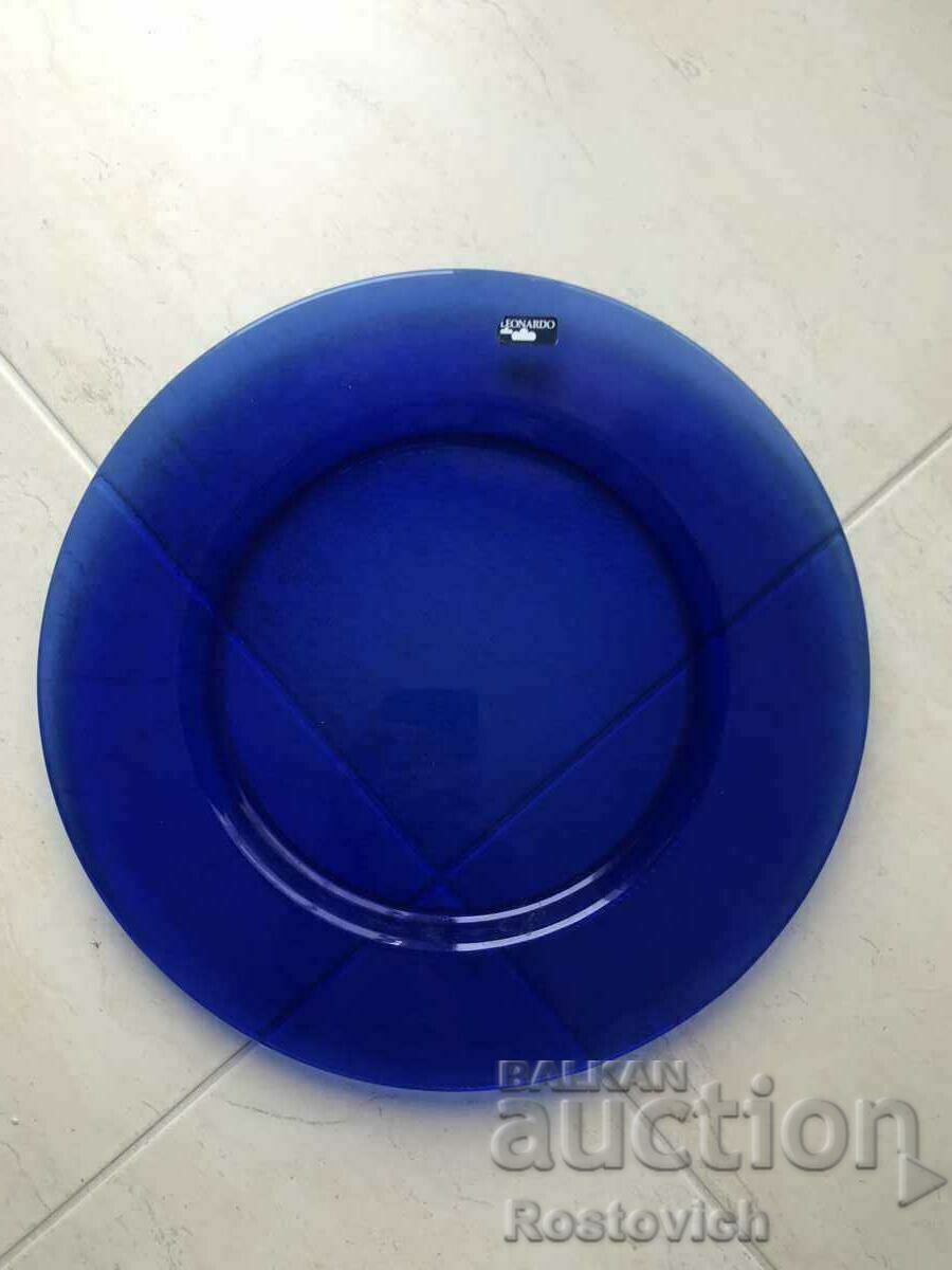 Large plate, cobalt, “Leonardo”, Germany.