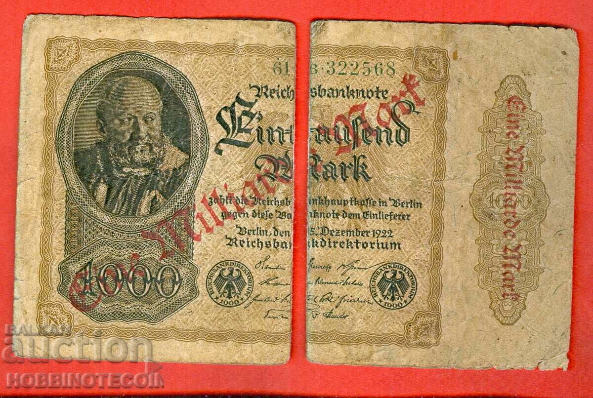 GERMANY GERMANY 1 BILLION Marks on 1000 issue 1922