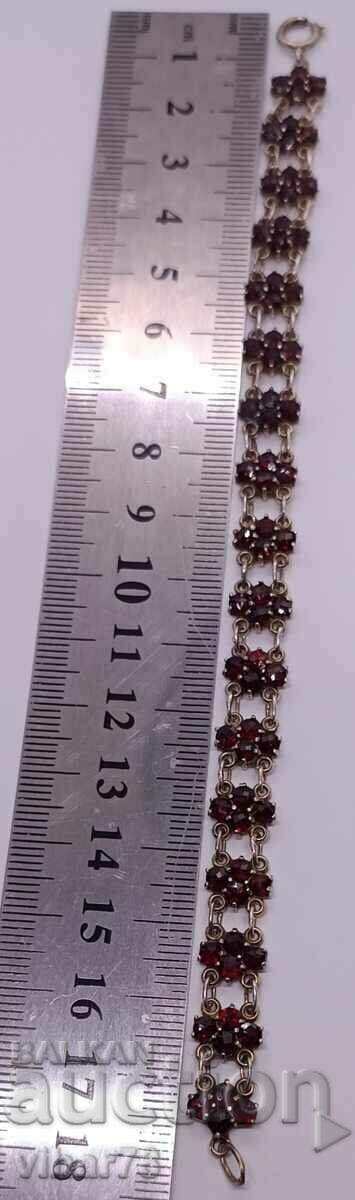 Gold-plated silver bracelet with garnet - 5 Gold-plated silver bracelet with garnet - 5