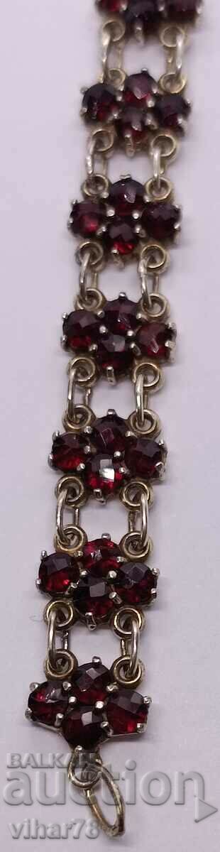 Gold-plated silver bracelet with garnet - 6 Gold-plated silver bracelet with garnet - 6