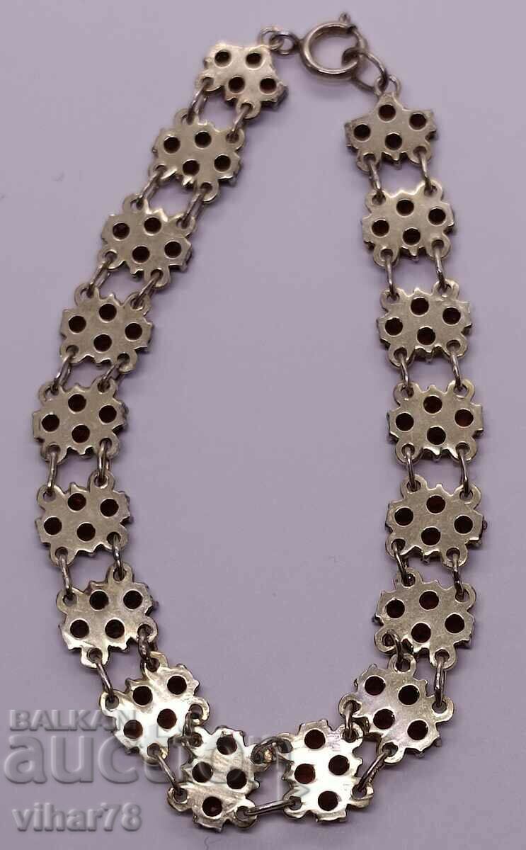 Gold-plated silver bracelet with garnet - 7 Gold-plated silver bracelet with garnet - 7