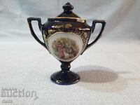 Porcelain small cobalt urn