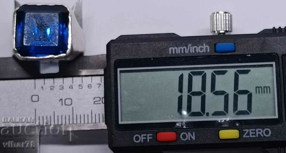 Inel bărbătesc din argint cu safir - 6