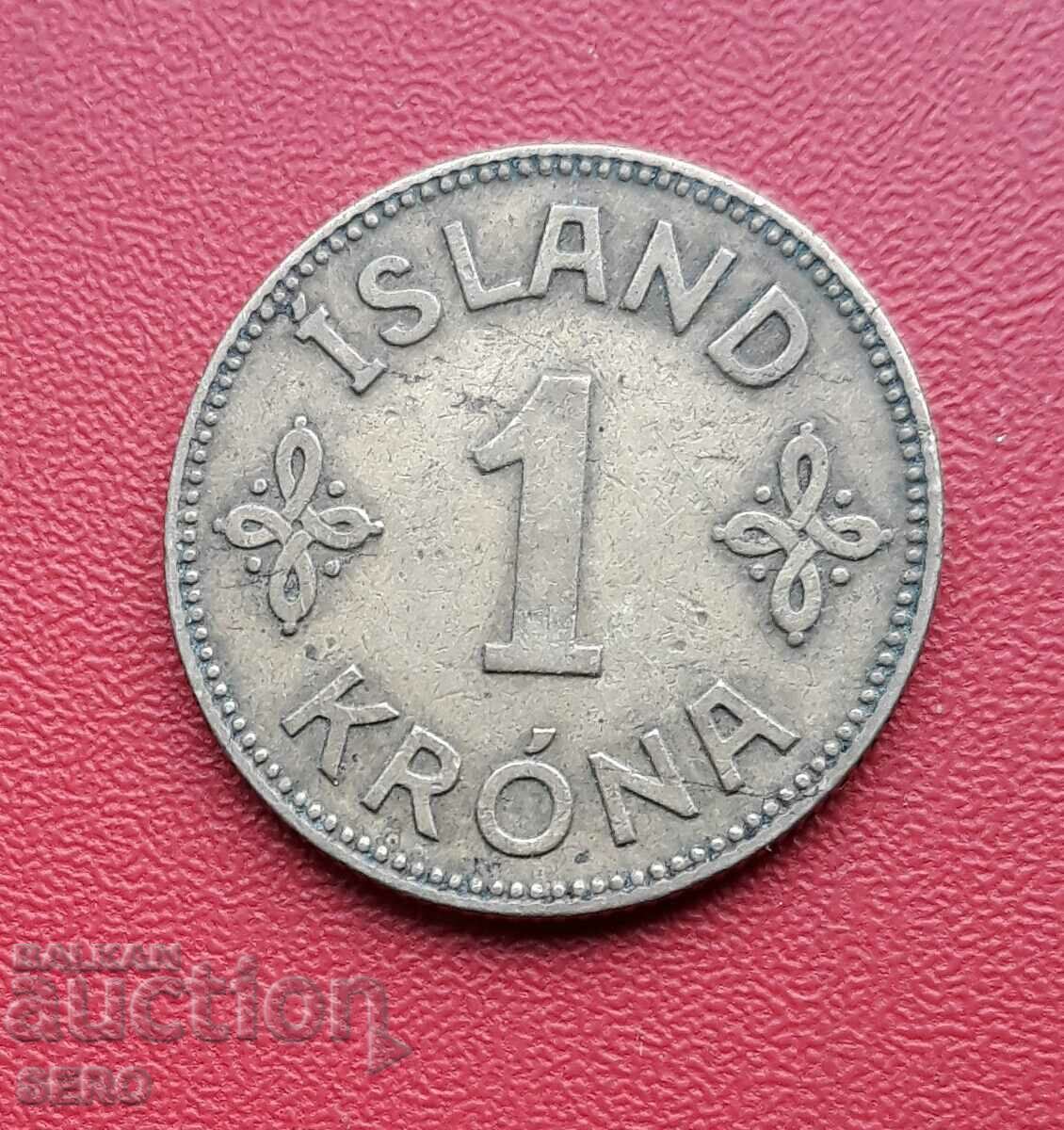Ισλανδία-1 κορώνα 1929-σπάνια κυκλοφορία 154 x. όχι