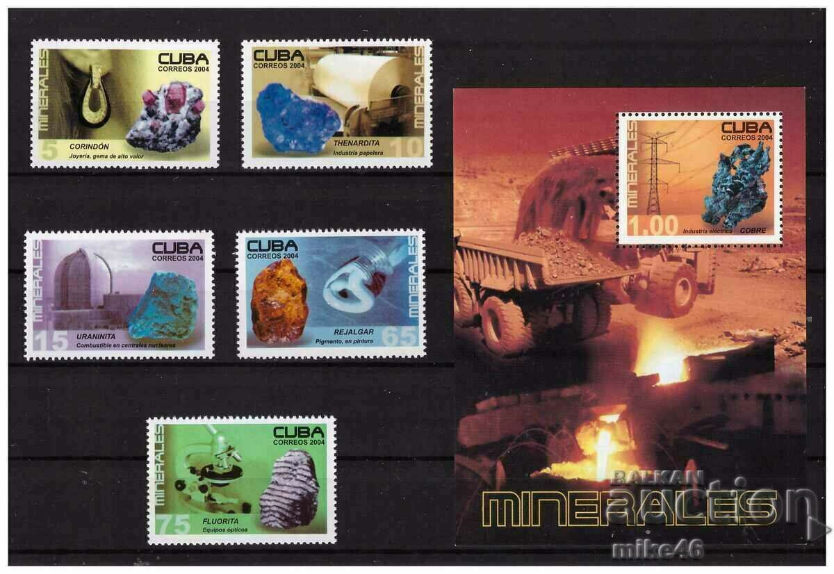 CUBA 2004 Minerale 5 mărci seria+block clean