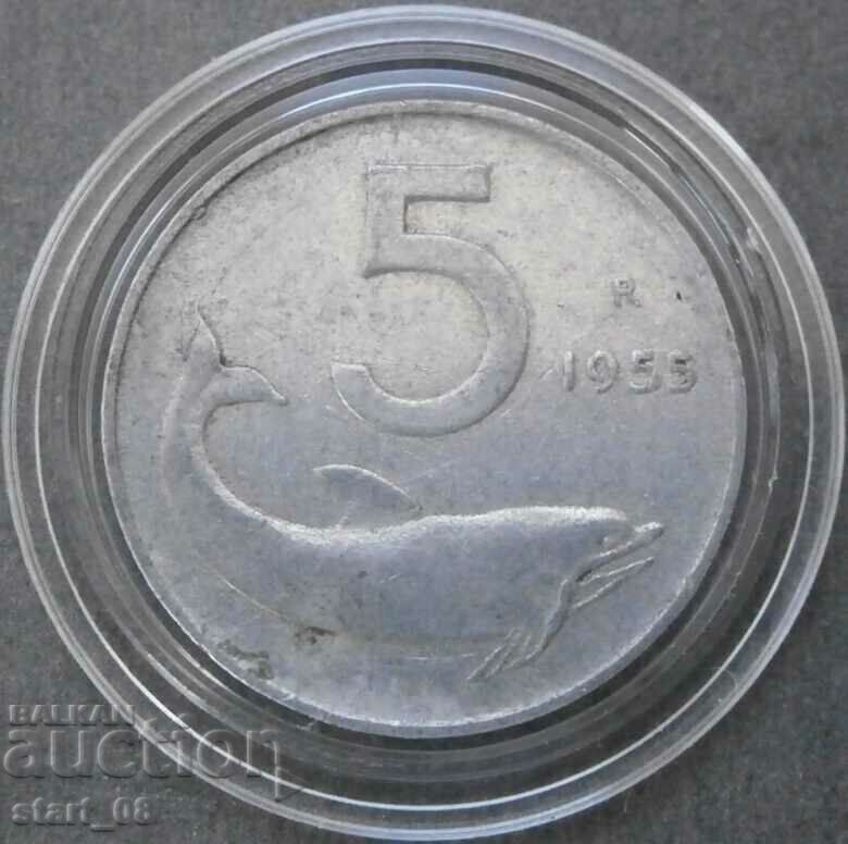 Italy 5 Lire 1955