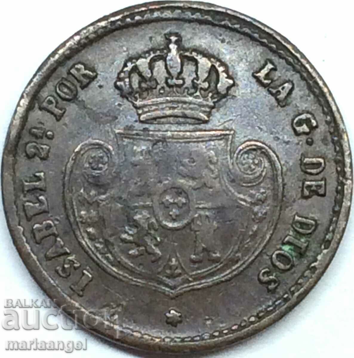 Испания Децима де реал 1853 Изабел II 3,86г