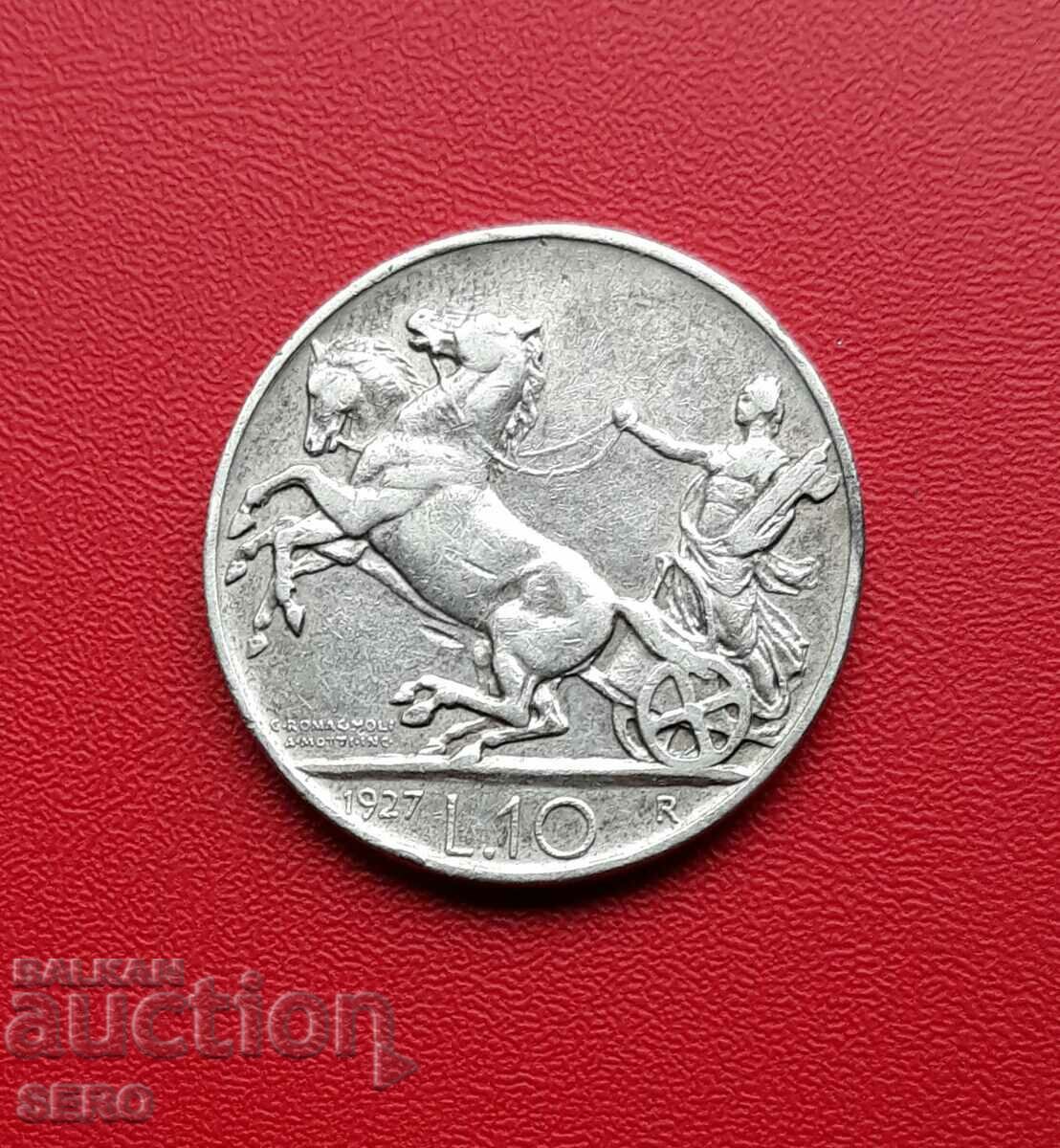 Italy-10 lira 1927-silver