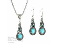 Turquoise necklace and earring set