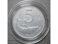 Italia 5 lire 1954