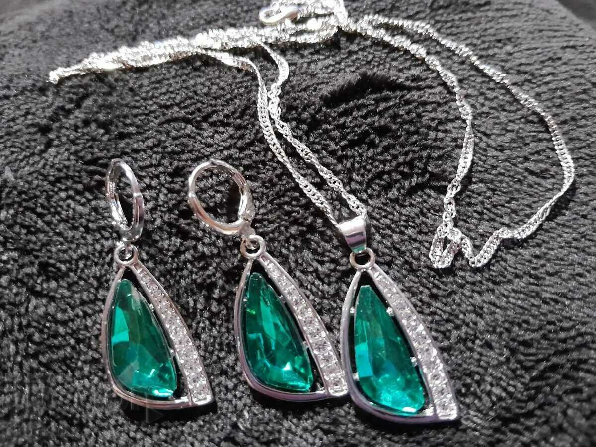 Δημοπρασία Σετ κοσμημάτων - κολιέ με σκουλαρίκια, ακουαμαρίνα και ζιργκόν Δημοπρασία Σετ κοσμημάτων - κολιέ με σκουλαρίκια, ακουαμαρίνα και ζιργκόν