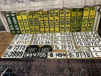 Collection of registration numbers, plate, number, 1925-1999