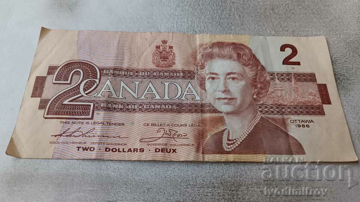 Canada 2 dollars 1986