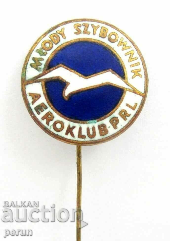 Auction Old badge-Polish Aeroclub-Young pilot-Email Auction Old badge-Polish Aeroclub-Young pilot-Email
