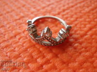 Silver, interesting, antique, ring - "Royal Crown"