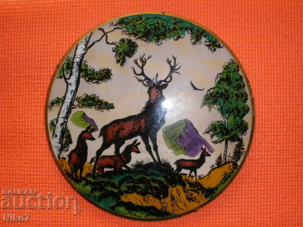 Старо,рисувано пано за стена-ловна тематика.