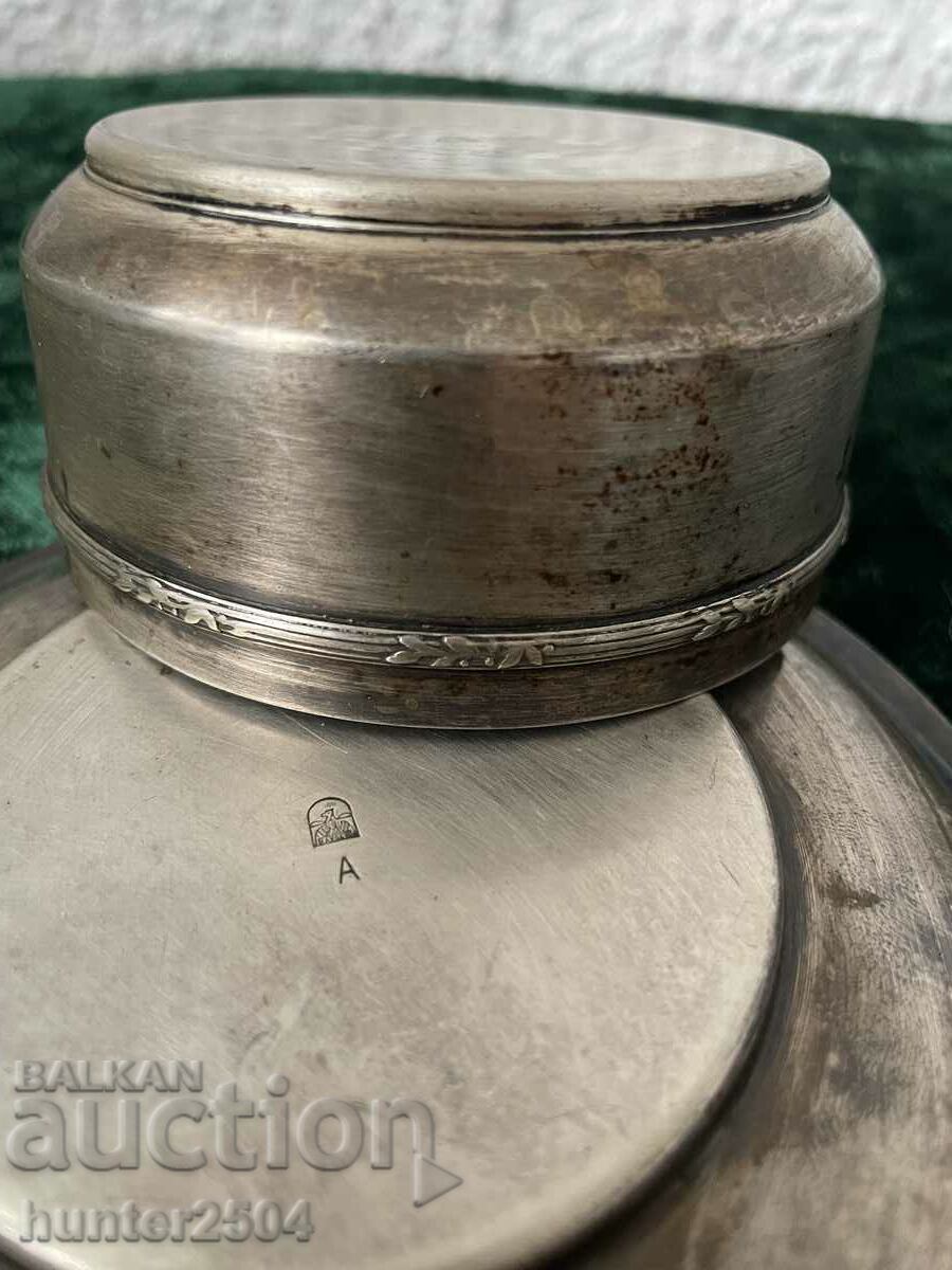 Чинийка и купичка,маркирана ,посребрена - 6 Чинийка и купичка,маркирана ,посребрена - 6