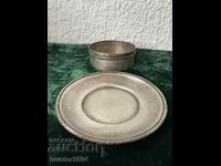 Plate and bowl, marked, silver-plated