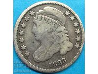 10 Cents 1 Dime 1833 USA Liberty Silver - quite rare