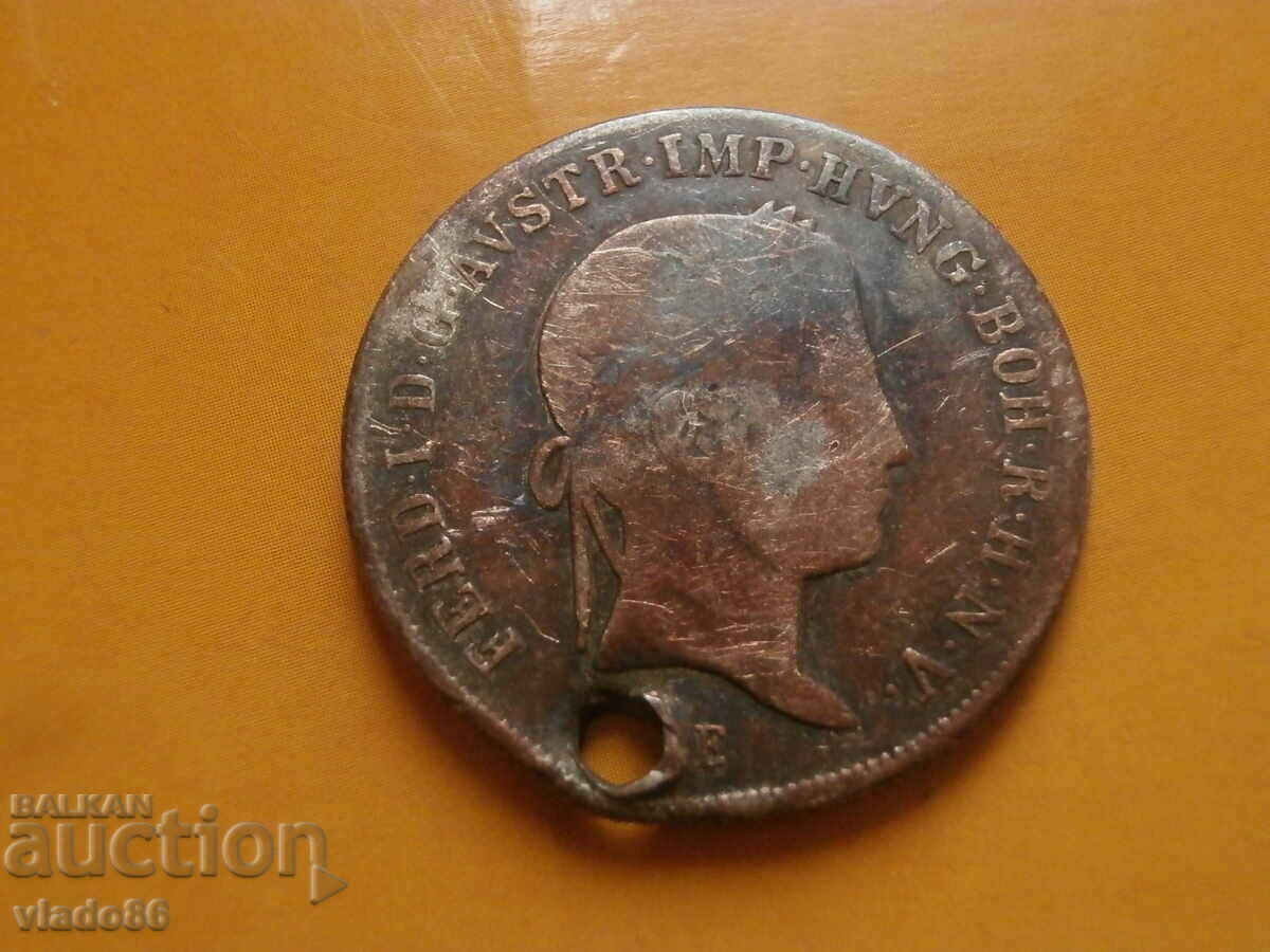 Сребърна монета 20 кройцера 1844