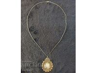 Renaissance Silver Filigree Gilt Medallion Costume Jewelry