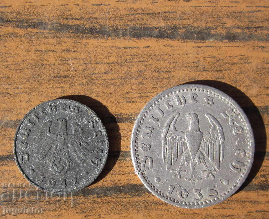 VSV δύο παλιά γερμανικά ναζιφασιστικά νομίσματα