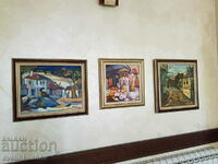 Lot of three oil paintings