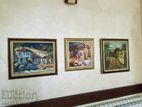 Lot of three oil paintings