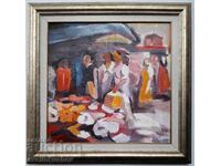 Oil painting painted with oil paints on canvas