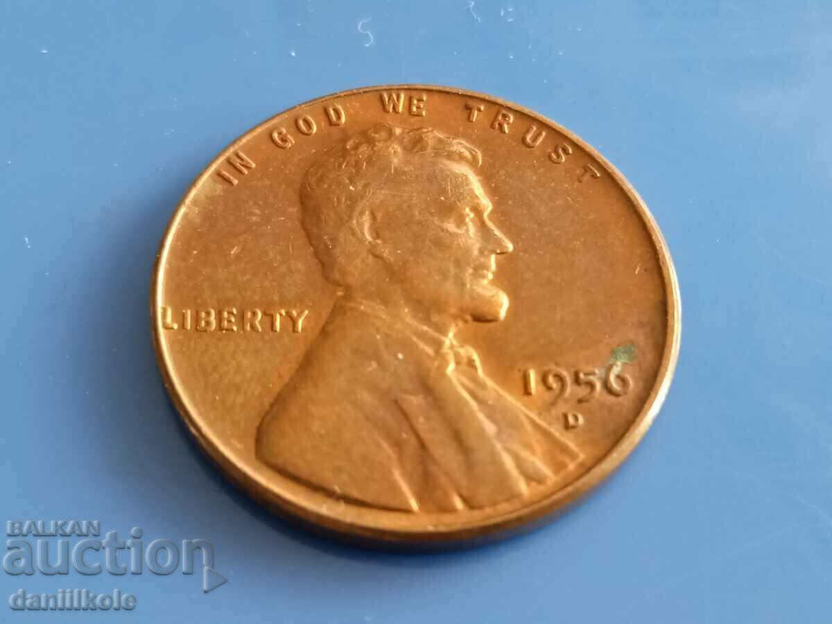 Auction  *$*Y*$* USA 1 CENT 1956 Letter D - aUNC! *$*Y*$*