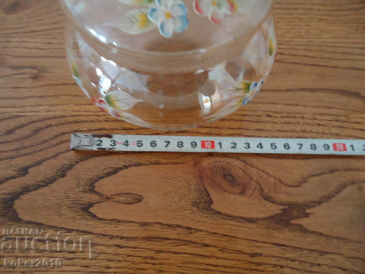 Delivery of Old hand painted glass candy bowl Delivery of Old hand painted glass candy bowl