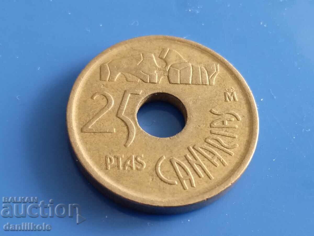 *$*Y*$* SPAIN 25 PESETS 1994 CANARY ISLANDS EXCELLENT *$*Y*$* *$*Y*$* SPAIN 25 PESETS 1994 CANARY ISLANDS EXCELLENT *$*Y*$*